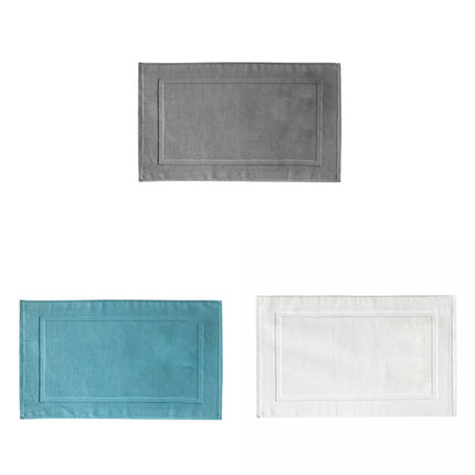 2PCS White Cotton Classic Rug Bath Mats Absorbent Cotton Hotel Spa Shower Bathtub Mats [Not A Bathroom Rug] Machine Washable Shower Bathroom Floor Towel White 1PCS & A 1PCS & B 1PCS.