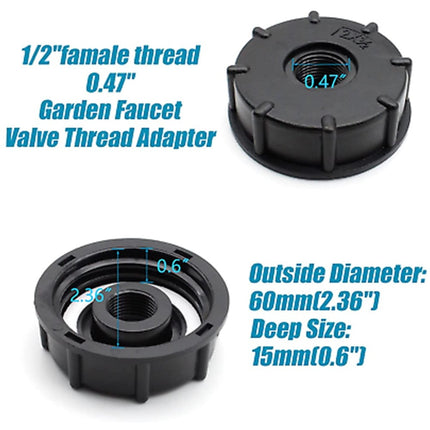275-330 Gallon IBC Tote Water Tank Adapter 2 Free Brass Hose Faucet Water.