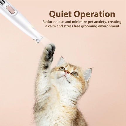Belvedere Cat Grooming Trimmer - Rechargeable Low Noise Clipper with LED Light, Waterproof & Precision for Sensitive Areas 1set.