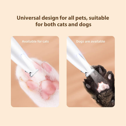 Belvedere Cat Grooming Trimmer - Rechargeable Low Noise Clipper with LED Light, Waterproof & Precision for Sensitive Areas 2set.