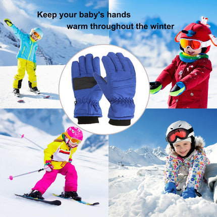 GXWEA Gloves For Kids Toddler Skis Kids Gloves Winter Gloves Thick Gloves Stretchy Warm Gloves Boys Girls 6-24 Months 7-12 Year AHA1 kids snow gloves Blue.