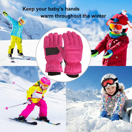 GXWEA Gloves For Kids Toddler Skis Kids Gloves Winter Gloves Thick Gloves Stretchy Warm Gloves Boys Girls 6-24 Months 4-8 Year AHA1 kids snow gloves Hot Pink.