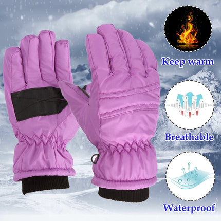 GXWEA Gloves For Kids Toddler Skis Kids Gloves Winter Gloves Thick Gloves Stretchy Warm Gloves Boys Girls 6-24 Months 7-12 Year AHA1 kids snow gloves Purple.