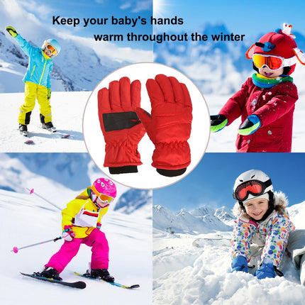 GXWEA Gloves For Kids Toddler Skis Kids Gloves Winter Gloves Thick Gloves Stretchy Warm Gloves Boys Girls 6-24 Months 4-8 Year AHA1 kids snow gloves Red.