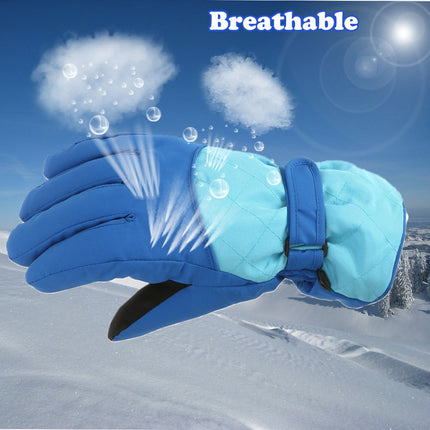GXWEA Gloves For Kids Toddler Skis Kids Gloves Winter Gloves Thick Gloves Stretchy Warm Gloves Boys Girls 6-24 Months 10-16 Year AHA2 kids snow gloves Blue.