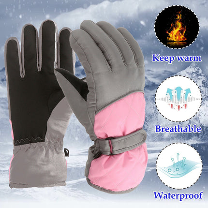 GXWEA Gloves For Kids Toddler Skis Kids Gloves Winter Gloves Thick Gloves Stretchy Warm Gloves Boys Girls 6-24 Months 10-16 Year AHA2 kids snow gloves Pink.