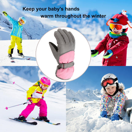 GXWEA Gloves For Kids Toddler Skis Kids Gloves Winter Gloves Thick Gloves Stretchy Warm Gloves Boys Girls 6-24 Months 10-16 Year AHA2 kids snow gloves Pink.