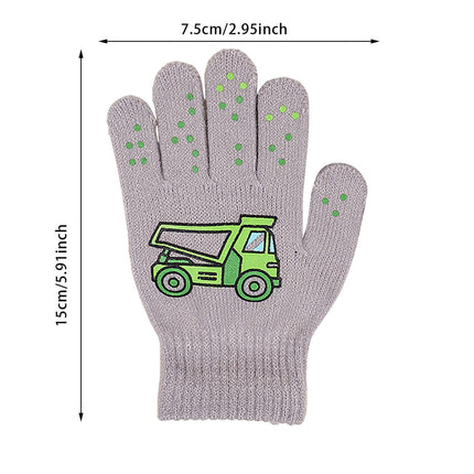 GXWEA Gloves For Kids Toddler Skis Kids Gloves Winter Gloves Thick Gloves Stretchy Warm Gloves Boys Girls 6-24 Months 5-12 years AHA4 kids snow gloves Grey.