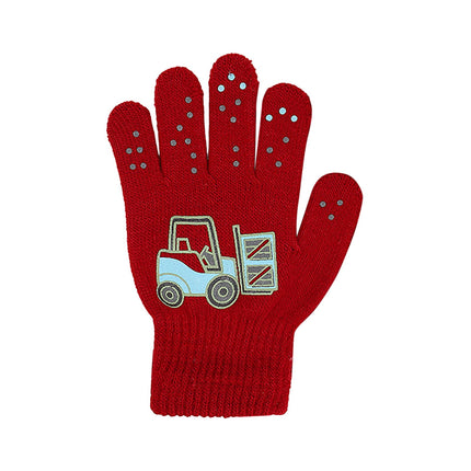 GXWEA Gloves For Kids Toddler Skis Kids Gloves Winter Gloves Thick Gloves Stretchy Warm Gloves Boys Girls 6-24 Months 5-12 years AHA4 kids snow gloves Red.