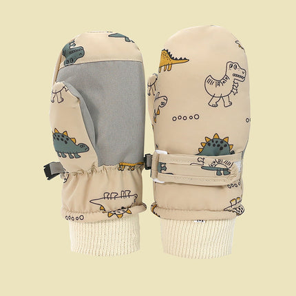 GXWEA Gloves For Kids Toddler Skis Kids Gloves Winter Gloves Thick Gloves Stretchy Warm Gloves Boys Girl 6-24 Months AHA5 kids snow gloves Khaki.