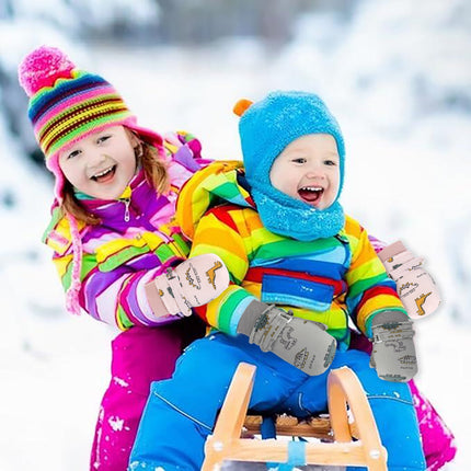 GXWEA Gloves For Kids Toddler Skis Kids Gloves Winter Gloves Thick Gloves Stretchy Warm Gloves Boys Girls 6-24 Months 4-8 Years AHA5 kids snow gloves Pink.