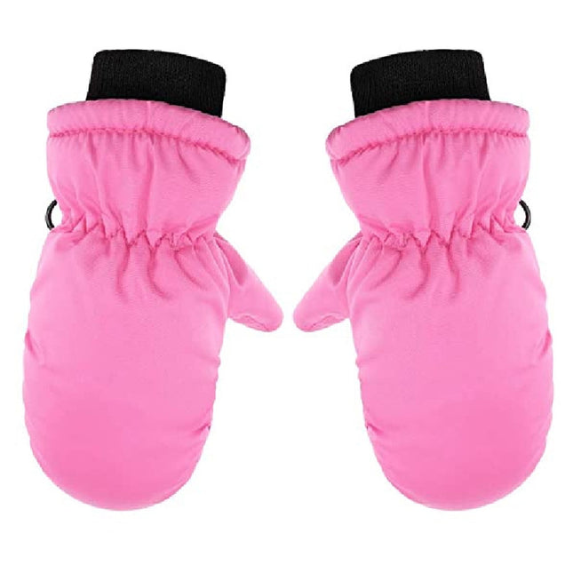 GXWEA Gloves For Kids Toddler Skis Kids Gloves Winter Gloves Thick Gloves Stretchy Warm Gloves Boys Girls 6-24 Months One Size Pink