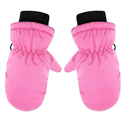GXWEA Gloves For Kids Toddler Skis Kids Gloves Winter Gloves Thick Gloves Stretchy Warm Gloves Boys Girls 6-24 Months One Size Pink.