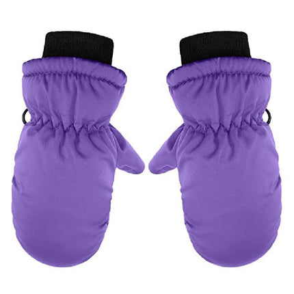 GXWEA Gloves For Kids Toddler Skis Kids Gloves Winter Gloves Thick Gloves Stretchy Warm Gloves Boys Girls 6-24 Months One Size Purple.