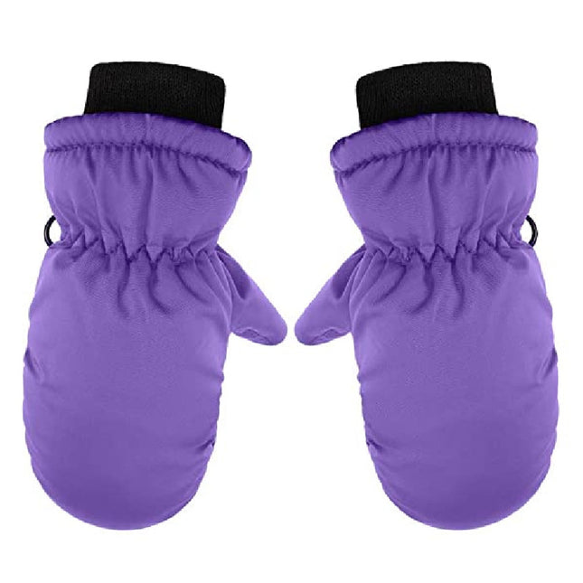 GXWEA Gloves For Kids Toddler Skis Kids Gloves Winter Gloves Thick Gloves Stretchy Warm Gloves Boys Girls 6-24 Months One Size Purple