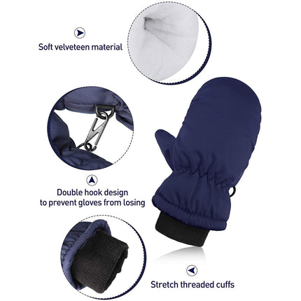 GXWEA Gloves For Kids Toddler Skis Kids Gloves Winter Gloves Thick Gloves Stretchy Warm Gloves Boys Girls 6-24 Months One Size color-9.