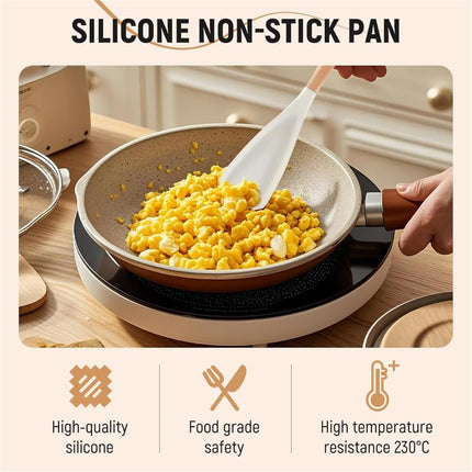 Multifunction Spatula Cooking Spoon, Multi Function Spatula Spoon, Silicone Cooking for Kitchen, 2 in 1 Multi Function Spoon, For Cook and Serving (Black, L) Khaki.