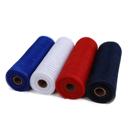Clearance 4 Rolls Poly Burlap Deco Mesh 10 Inch Wide Decorative Ribbon Wrapping Home Door Wreath Decoration DIY Crafts Making.