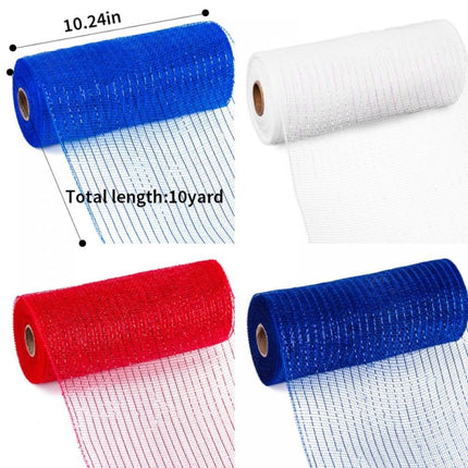 Clearance 4 Rolls Poly Burlap Deco Mesh 10 Inch Wide Decorative Ribbon Wrapping Home Door Wreath Decoration DIY Crafts Making.