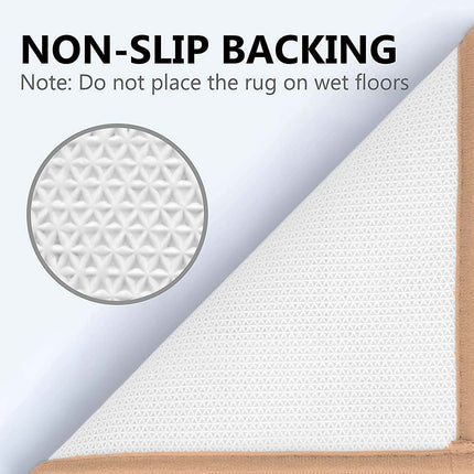Gorgeous Home Linen Bathroom 6 Modern Solid Print 3-Count Grey Polyester Bath Rugs, 18 x 28, Non-Slip Backing Navy Blue.