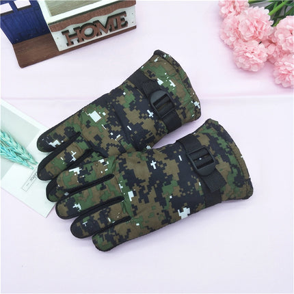 TAIAOJING Kids Winter Snow Ski Gloves Kids Winter Warm Windproof Cold Weather Outdoor Sports Gloves For Boys Girls Snow Gloves Ski Gloves One Size Green.
