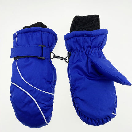 TAIAOJING Kids Winter Snow Ski Gloves Kids Winter Warm Windproof Cold Weather Outdoor Sports Gloves For Boys Girls Snow Gloves Ski Gloves One Size Z4 Blue.