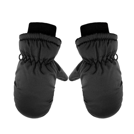 TAIAOJING Kids Winter Snow Ski Gloves Kids Winter Warm Windproof Cold Weather Outdoor Sports Gloves For Boys Girls Snow Gloves Ski Gloves One Size Z7 Black.