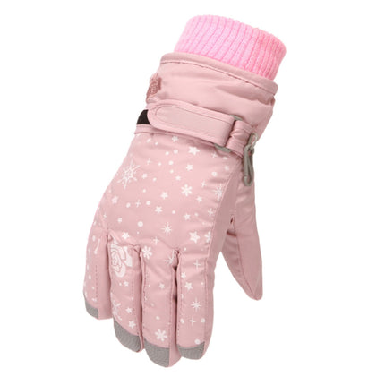 TAIAOJING Kids Winter Snow Ski Gloves Kids Winter Warm Windproof Cold Weather Outdoor Sports Gloves For Boys Girls Snow Gloves Ski Gloves One Size as pictures shown.