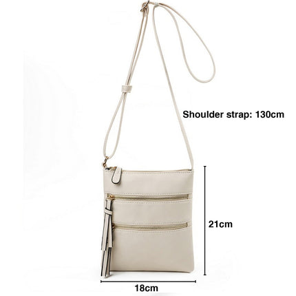 Small Crossbody Purses for Women Multi Pocket Travel Bag Over The Shoulder with Extra Long Strap - Beige.