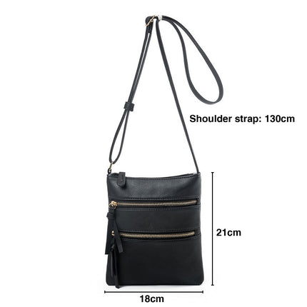 Small Crossbody Purses for Women Multi Pocket Travel Bag Over The Shoulder with Extra Long Strap - Beige Black.