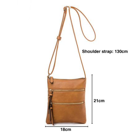 Small Crossbody Purses for Women Multi Pocket Travel Bag Over The Shoulder with Extra Long Strap - Beige Brown.