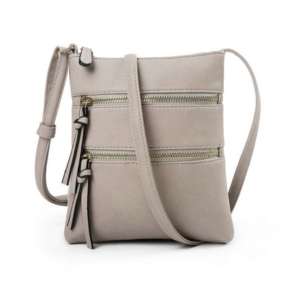 Small Crossbody Purses for Women Multi Pocket Travel Bag Over The Shoulder with Extra Long Strap - Beige Light Grey.
