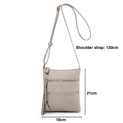 Small Crossbody Purses for Women Multi Pocket Travel Bag Over The Shoulder with Extra Long Strap - Beige Light Grey.