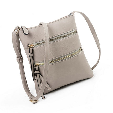 Small Crossbody Purses for Women Multi Pocket Travel Bag Over The Shoulder with Extra Long Strap - Beige Light Grey.