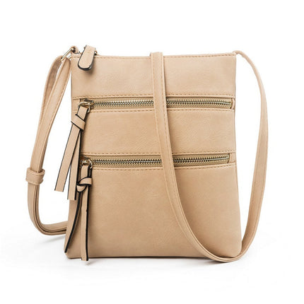 Small Crossbody Purses for Women Multi Pocket Travel Bag Over The Shoulder with Extra Long Strap - Beige Light Khaki.
