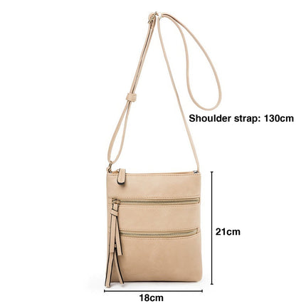 Small Crossbody Purses for Women Multi Pocket Travel Bag Over The Shoulder with Extra Long Strap - Beige Light Khaki.
