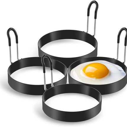 Eggs Rings, 4 Pack Stainless Steel Egg Cooking Rings, Pancake Mold for frying Eggs and Omelet 3.7" x 2.4" x 1.6".