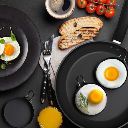 Eggs Rings, 4 Pack Stainless Steel Egg Cooking Rings, Pancake Mold for frying Eggs and Omelet 3.7" x 2.4" x 1.6".