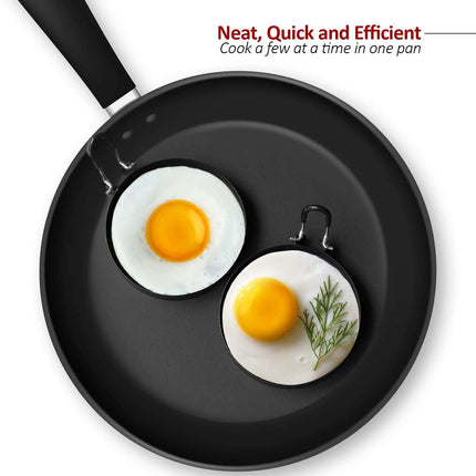 Eggs Rings, 4 Pack Stainless Steel Egg Cooking Rings, Pancake Mold for frying Eggs and Omelet 3.7" x 2.4" x 1.6".