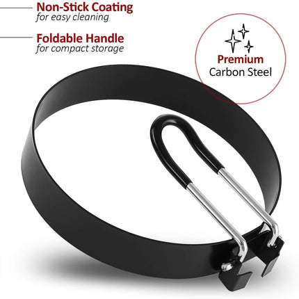 Eggs Rings, 4 Pack Stainless Steel Egg Cooking Rings, Pancake Mold for frying Eggs and Omelet 3.7" x 2.4" x 1.6".