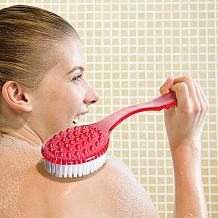Warkul Long Handled Bath Shower Back Brush Body Scrubber Massager Skin Cleaning Tool Brush 2023 New Rose Red.