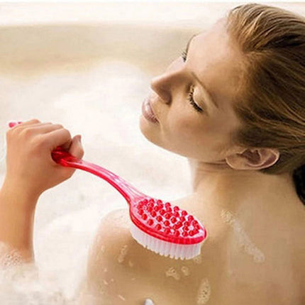 Warkul Long Handled Bath Shower Back Brush Body Scrubber Massager Skin Cleaning Tool Brush 2023 New Rose Red.