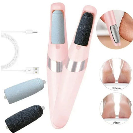 Electric Foot Callus Remover, Rechargeable Electronic Foot File, Waterproof Foot Scrubber File Pedicure Kit, Professional Pedicure Tools Feet Care for Dead Skin Women Men Pink.