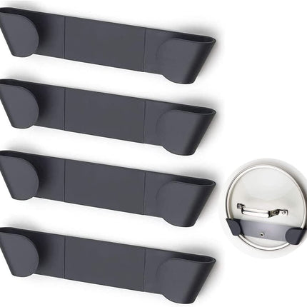 Pan Lid Holder, Pot Lid Organizer for Cabinet Door, Pan Pot Cover Holder for Kitchen, Set of 4.