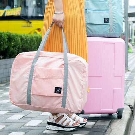 Foldable Travel Duffel Bag Tote Carry On Luggage Sport Duffle Week-ender Overnight For Women And Girls A-Pink.