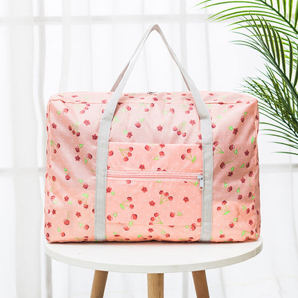 Foldable Travel Duffel Bag Tote Carry On Luggage Sport Duffle Week-ender Overnight For Women And Girls B-Pink.