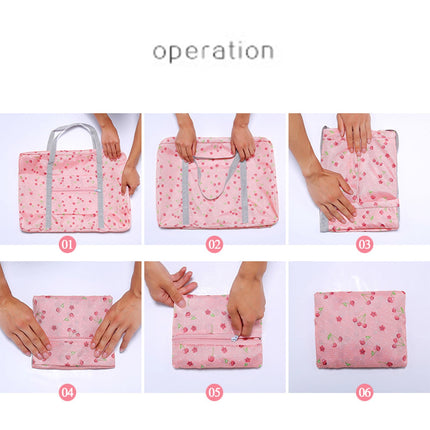 Foldable Travel Duffel Bag Tote Carry On Luggage Sport Duffle Week-ender Overnight For Women And Girls B-Pink.