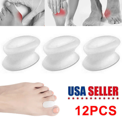 Onemayship Silicone Gel Toe Separator Orthotics Bunion Toes Spacer Pain Reliever 12Pcs.