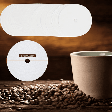 400Pcs Unbleached Percolator Coffee Filters, 3.75In Disposable Coffee Paper Filter, Disc Coffee Filters White.
