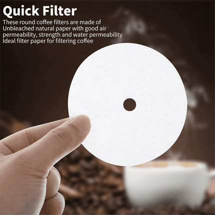 400Pcs Unbleached Percolator Coffee Filters, 3.75In Disposable Coffee Paper Filter, Disc Coffee Filters White.